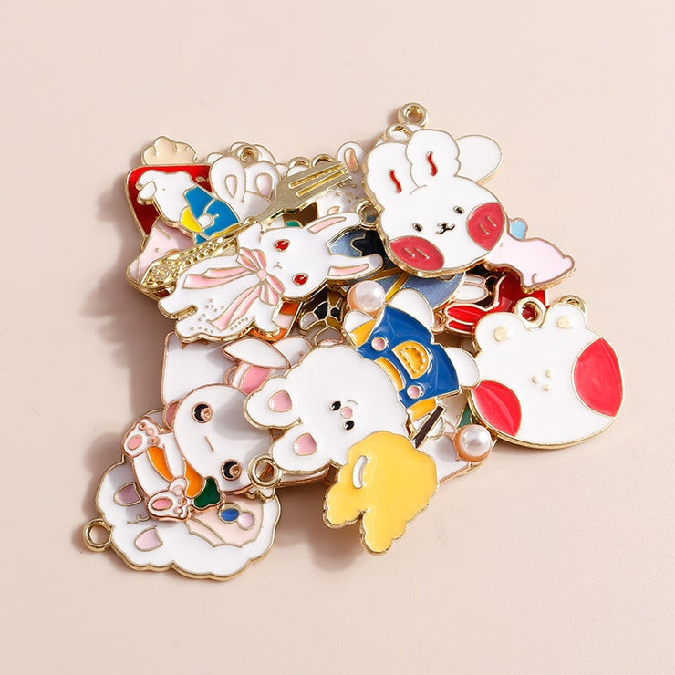 Lot de 10 pendentifs lapin